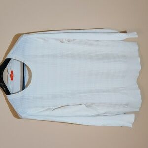 Joe Fresh| NWT White Textured Pattern Crew Neck Long Sleeve Tee